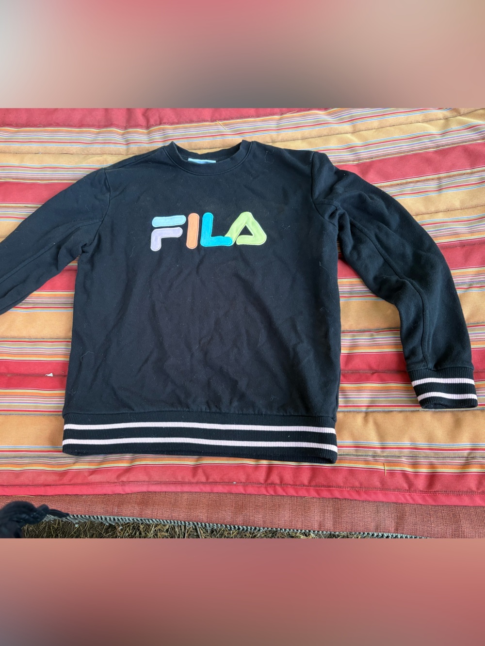Fila Black Kids Sweatshirt with Multicolor Logo